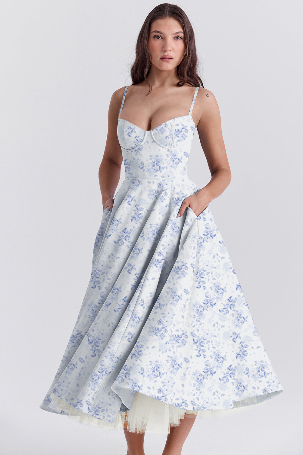 The Elara Bustier Midi Dress