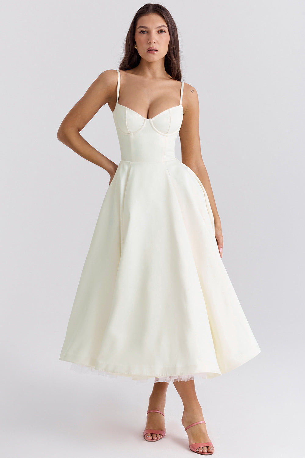 The Elara Bustier Midi Dress