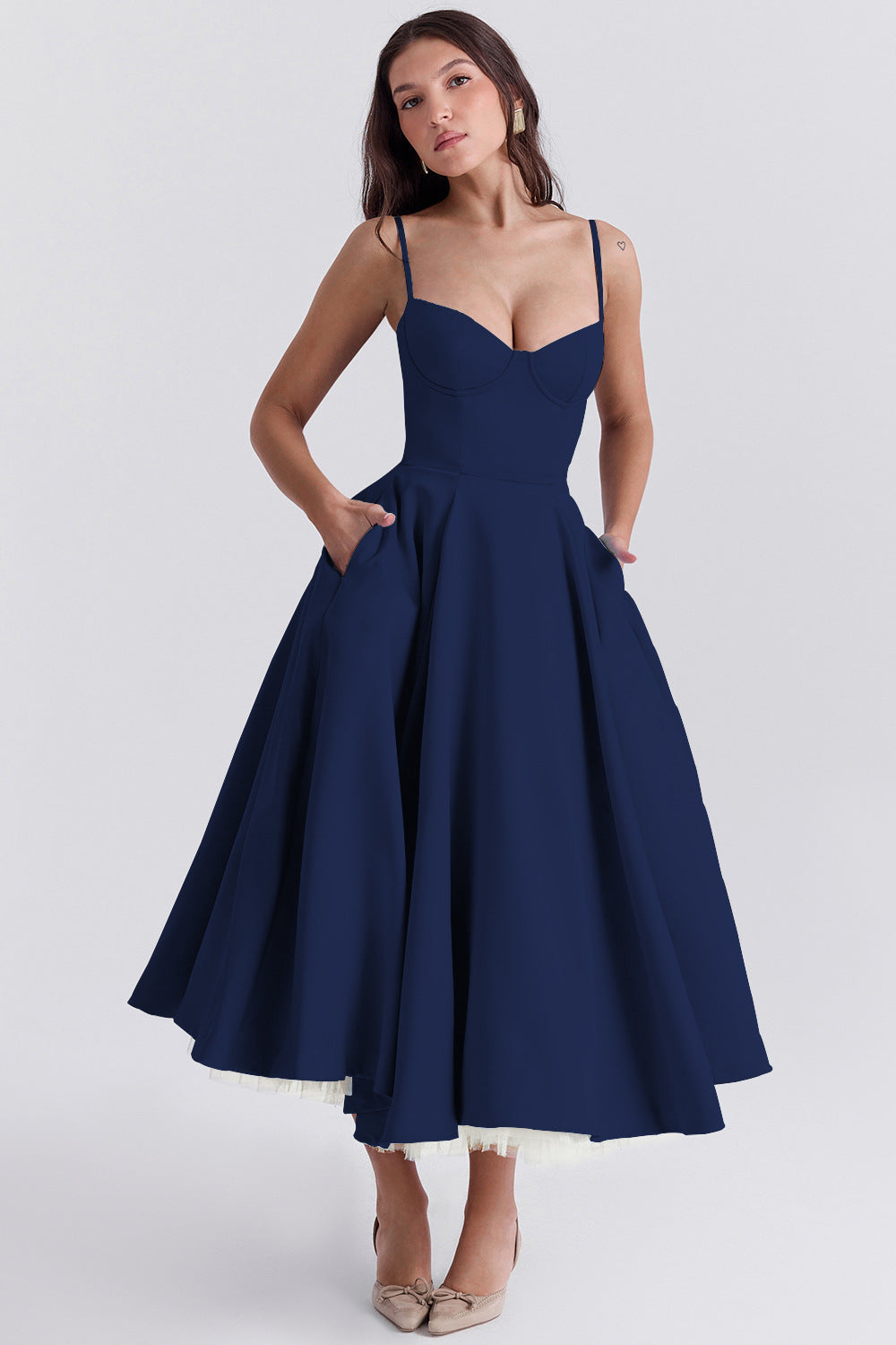 The Elara Bustier Midi Dress
