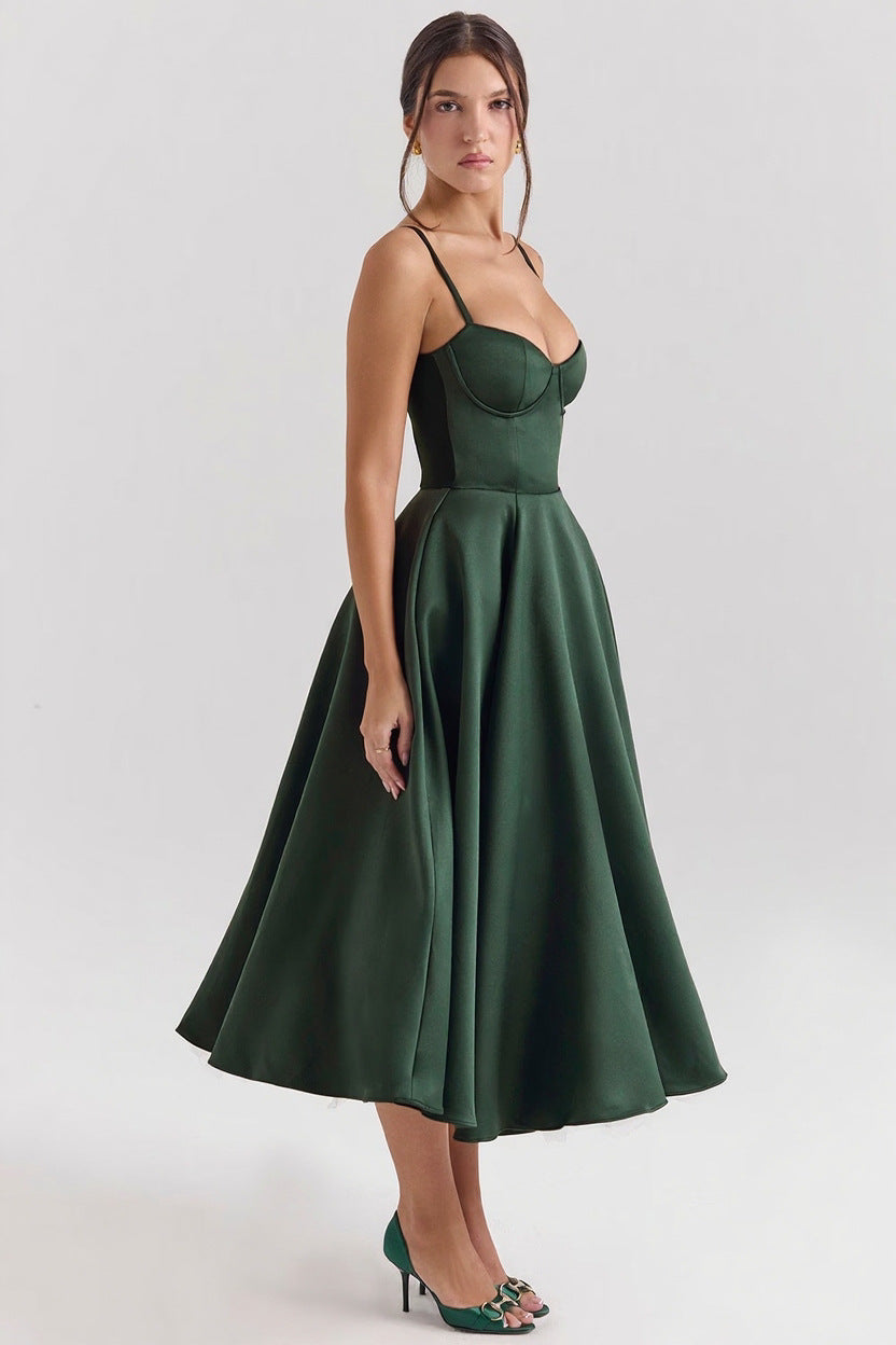 The Elara Bustier Midi Dress