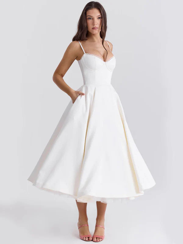 The Elara Bustier Midi Dress