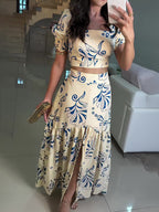 The Amara Puff-Sleeve Two-Piece Set