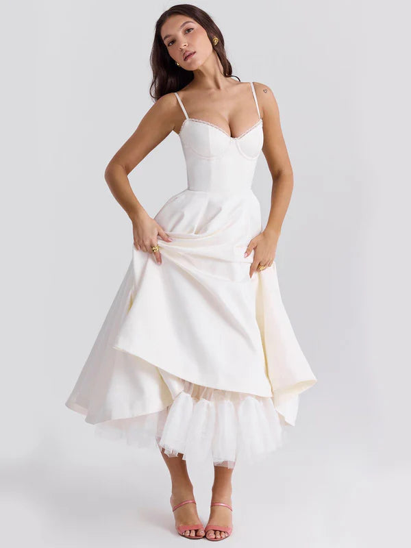 The Elara Bustier Midi Dress