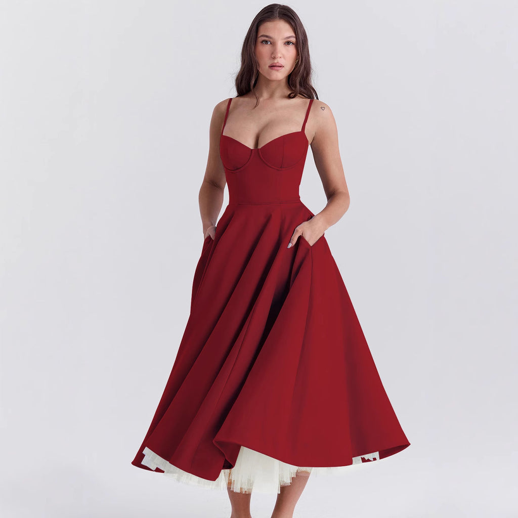 The Elara Bustier Midi Dress