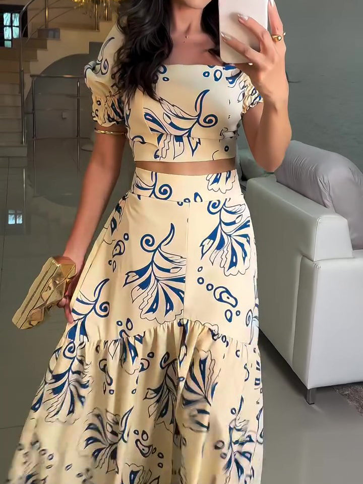 The Amara Puff-Sleeve Two-Piece Set