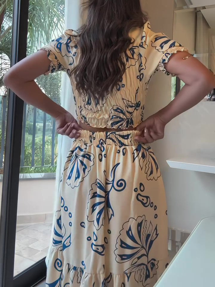 The Amara Puff-Sleeve Two-Piece Set