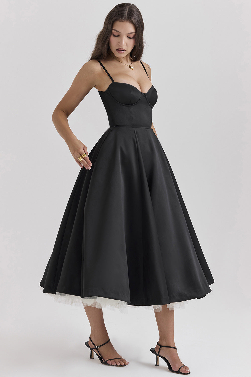 The Elara Bustier Midi Dress