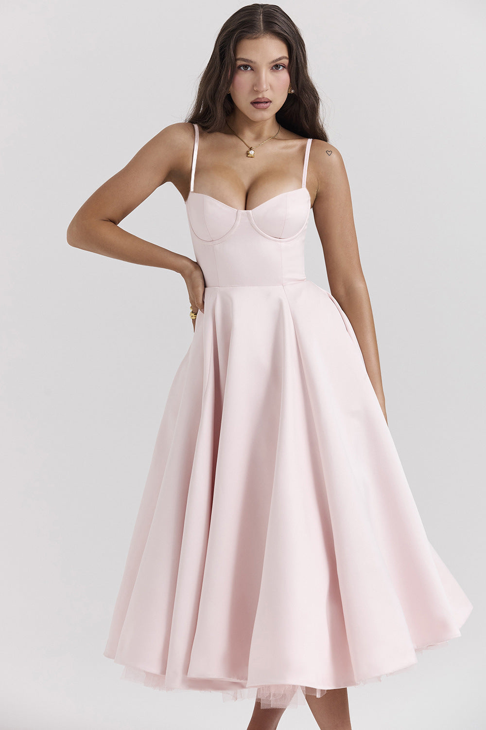 The Elara Bustier Midi Dress